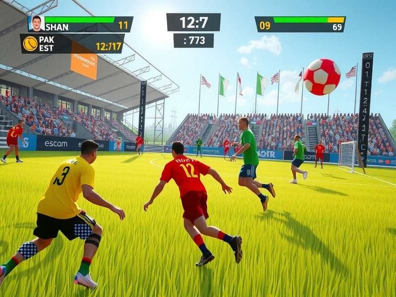 Festival Handball Glory gameplay screenshot showing intense handball action